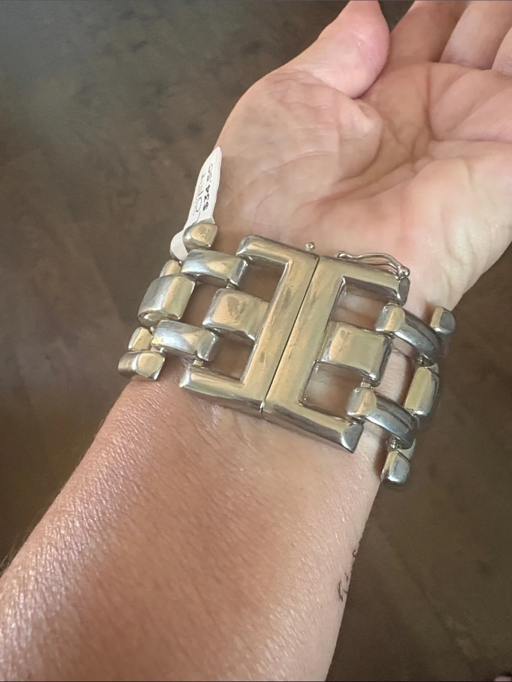 LOFT Shiny Silver Link Cuff Bracelet
